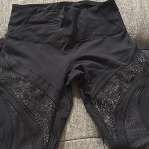 lululemon athletica Black Lace Detail Leggings
